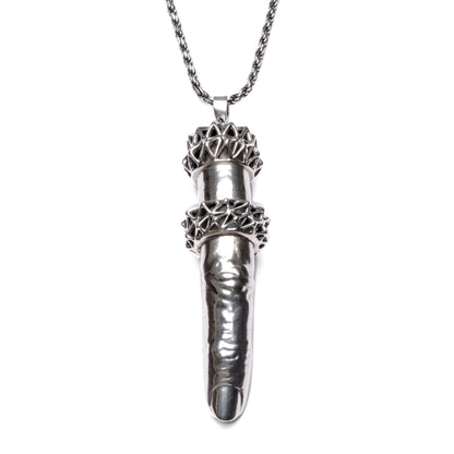 A���gulim��la is a solid sterling silver pendant in the shape of a human finger, named after the historical figure in Buddhist literature. The pendant has a screw top and internal storage compartment. The pendant is designed to hold your rings while you are working with your hands. 